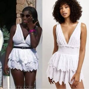 RIVER ISLAND• white lace romper